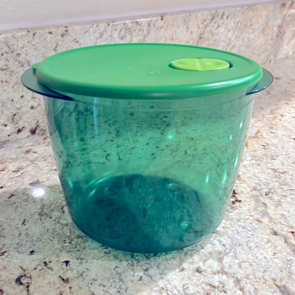 Tupperware Rare Green Vent N Serve / Rock N Serve Large 3-1/2 Qts 3.3 L Unique - Picture 1 of 11